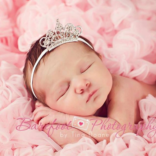 Baby Headband, Baby Tiara Headband, Clear Infant Tiara, Baby Girl Princess Headband, Photo Prop, Newborn Toddler Child Girls Headbands