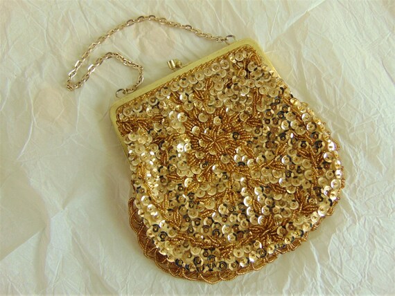 gold sparkly purse