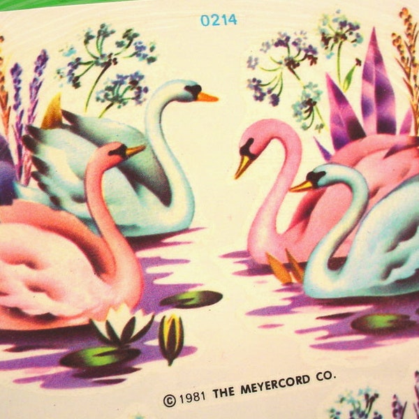 Vintage SWANs Water Decals for Surface Design Embellishing in original packaging