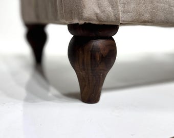 Pieds de canapé en bois de noyer (lot de 4) : pieds de meuble robustes, installation facile