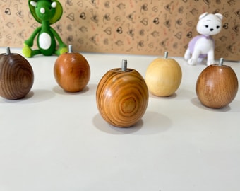 Rustic Wood Ball Furniture Legs - Beech, Walnut, Oak, Ash, Cherry - Set of 4