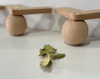 Wood Round Legs with L-Bracket: 3-4" Height, Finished or Unfinished