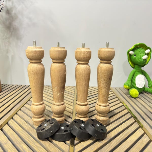 Pieds de canapé en chêne massif rustique - 2" carrés - Ensemble de 4