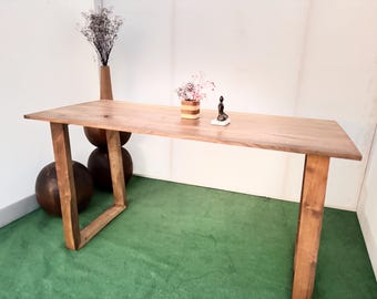 Minimalist Walnut Dining Table: Solid Wood Kitchen Table (54"x24")