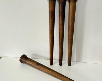 Patas de mesa de comedor cónicas de madera maciza de nogal – Juego de 4