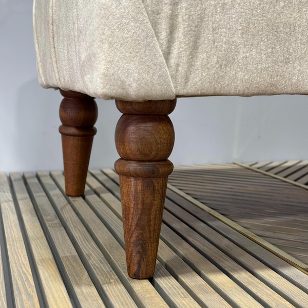 Solid Walnut Wood Sofa Legs (Set of 4) - M8 Mounting Kit 2" Width Top