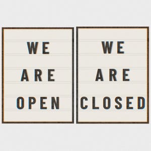 Open en gesloten bord afdrukbaar, modern zakelijk bord, digitale download, open gesloten bord voor winkels, bord voor kleine bedrijven, deurbord afdrukbaar