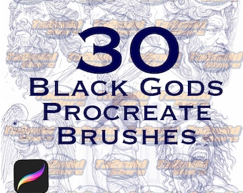 Black Gods Procreate Stamps: Afrocentric Tattoo Brushes (Digital Download)