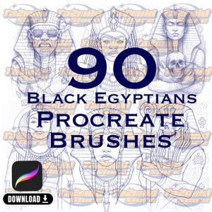 90 oude Egyptische stempelborstels voortplanten | Zwarte Egyptische tattoostempels | Farao, tatoeageborstels voortplanten | Digitale download