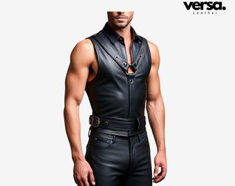 Genuine Leather Biker Vest: Soft Black Motorcycle Vest