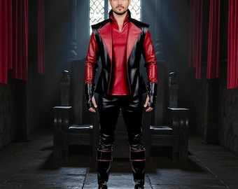 Handmade Gothic Leather Vest Outfit: Medieval Renaissance Cosplay