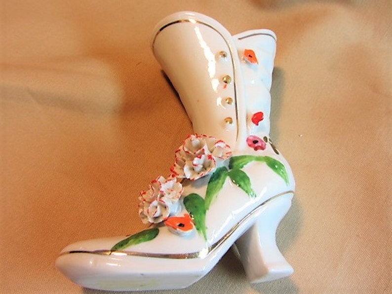 Small Porcelain Shoe Vase Floral Vase Sm Shoe Decoration Etsy