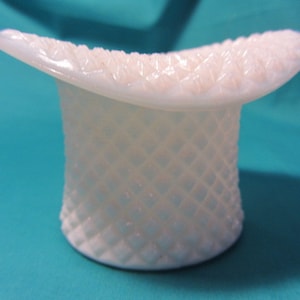 Westmoreland Milk Glass Top Hat English Hobnail, Top Hat Vase, Top Hat Soap Dish, Milk Glass Top Hat, Glass Diamond Westmorland Milk Glass