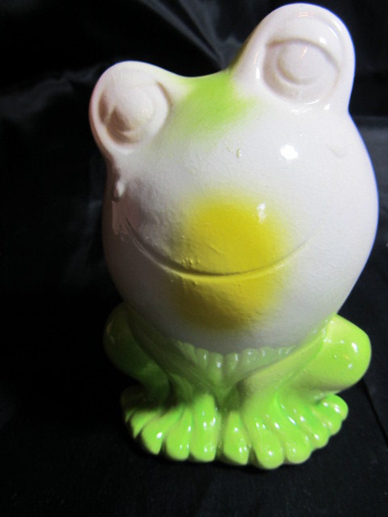 Vintage Frog Bank, Made in Japan, Childs Bank, Retro Frog Bank, Smiling Frog Bank, Old Kids Frog Bank, Kiss the Frog, Savings Bank image 2