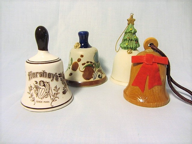 4 Collectible Bells Home Decor Bells Lot of Bells Marked Etsy
