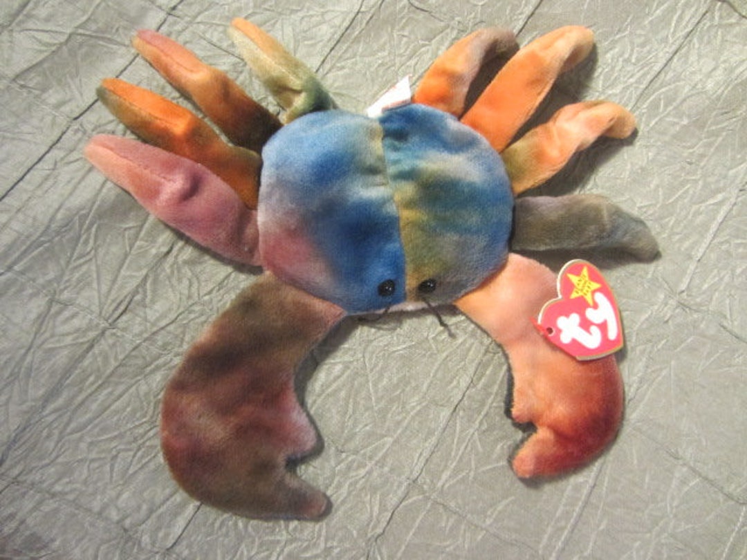 1996 Claude the Crab Beanie Baby, Plush Crab Toy, Collectible Beanie