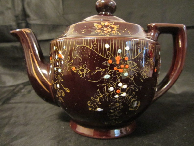 Antique Brown Made in Japan Clay Teapot Collectable Teapot Etsy