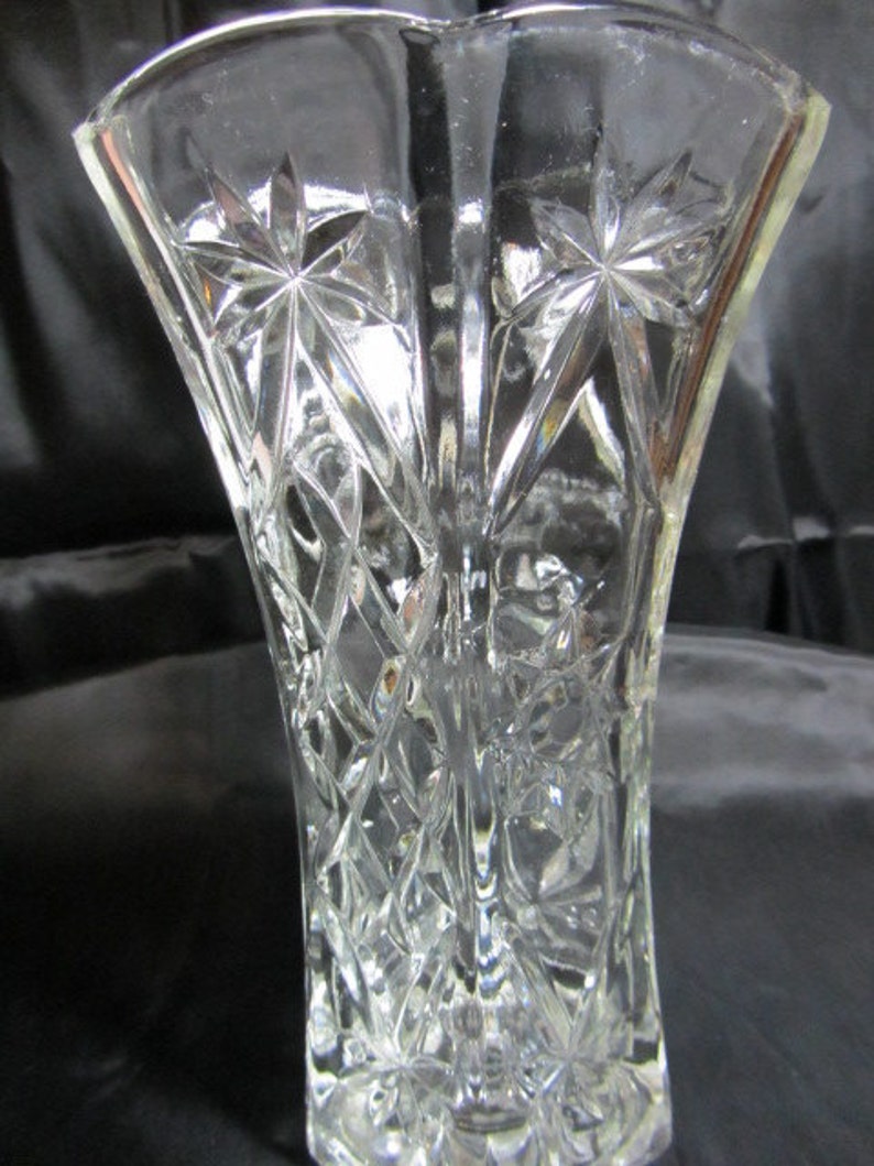 Rose Vase Diamond Pattern Glass Vase Wide Mouth Vase Tall Etsy