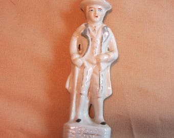 Vintage Made in Japan Man With Top Hat Figurine, Dapper Man Figurine, Porcelain Figurine, Mid Century Porcelain Figurine Man, Man in White