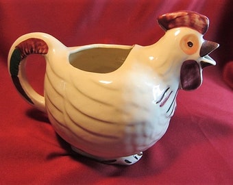 Shawnee Pottery Chanticleer Rooster Pitcher, Patented Chanticleer USA, Farm House Chicken Pitcher, Shawnee Pottery Rooster, Country Kitchen