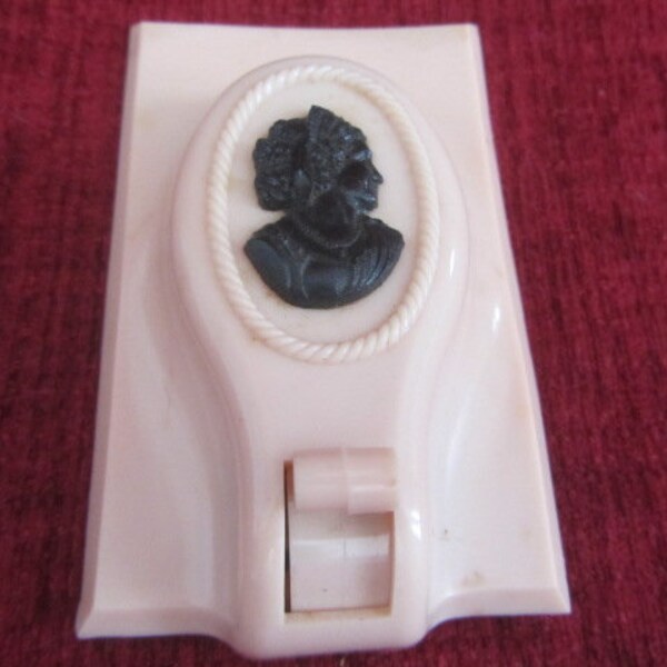 Cameo Switch Cover Jiffy Installation in Pale Pink, Switch Plate Cover, Victorian Cameo Lighting, Pale Pink Plate Cover