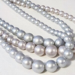 3 Strand Faux Pearl Necklace Vintage, Pale Blue and Pale Purple 3 Strand Faux Pearl Necklace, Vintage Faux Pearl Necklace,