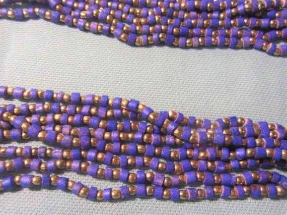 Multi Strand Purple and Gold Beads Necklace, 8 St… - image 7