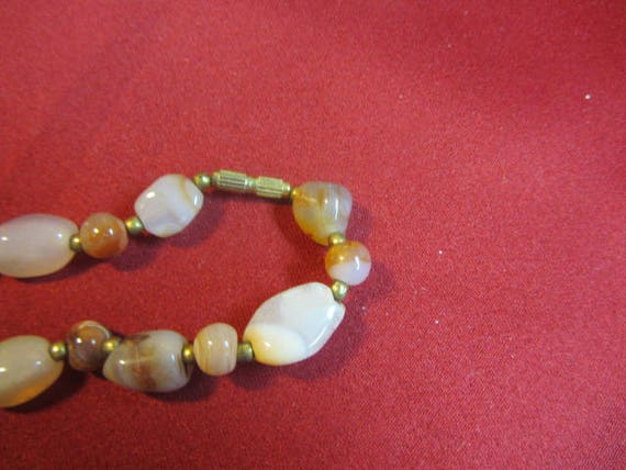 2 - 1980's Polished Stone Handmade Necklace, Long… - image 8
