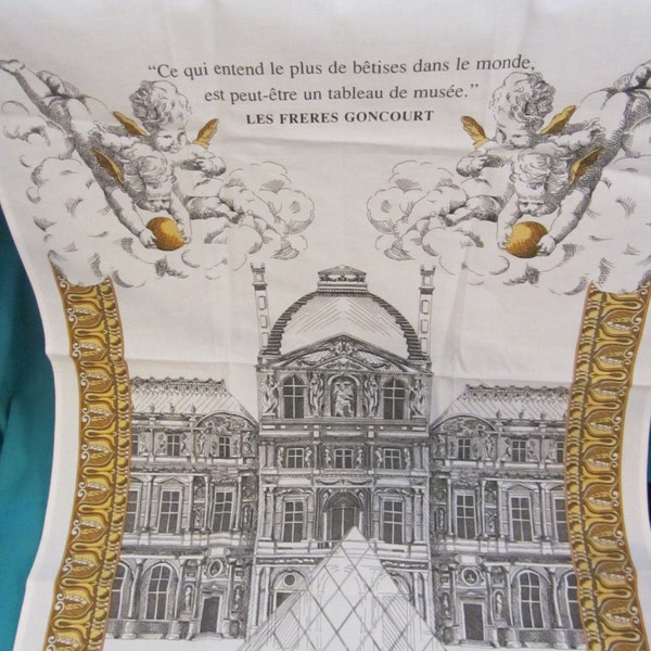 Toalla de té de recuerdo de París, cocina toalla París, Palais Du Louvre - el Louvre toalla, ropa de recuerdo, Francés recuerdo lino, tejidos de París