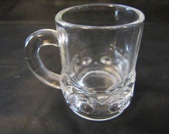 Glass Mug Toothpick Holder, Vintage Clear Glass Mug, Mug Toothpick Holder, Toothpick Glass Vintage, Retro Glass Mug, Glass Mug Toothpick