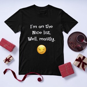 Christmas Nice List Funny Unisex Softstyle T-Shirt, Xmas Holiday Shirt, Naughty Child Tee, Funny Christmas Shirt, Cute Xmas Top