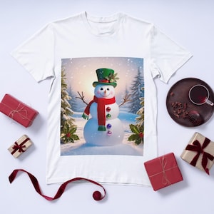 Snowman Christmas Shirt, Xmas Gift Tee, All is Calm Unisex Softstyle T-Shirt, Happy Snowman Shirt, Gifting Shirt