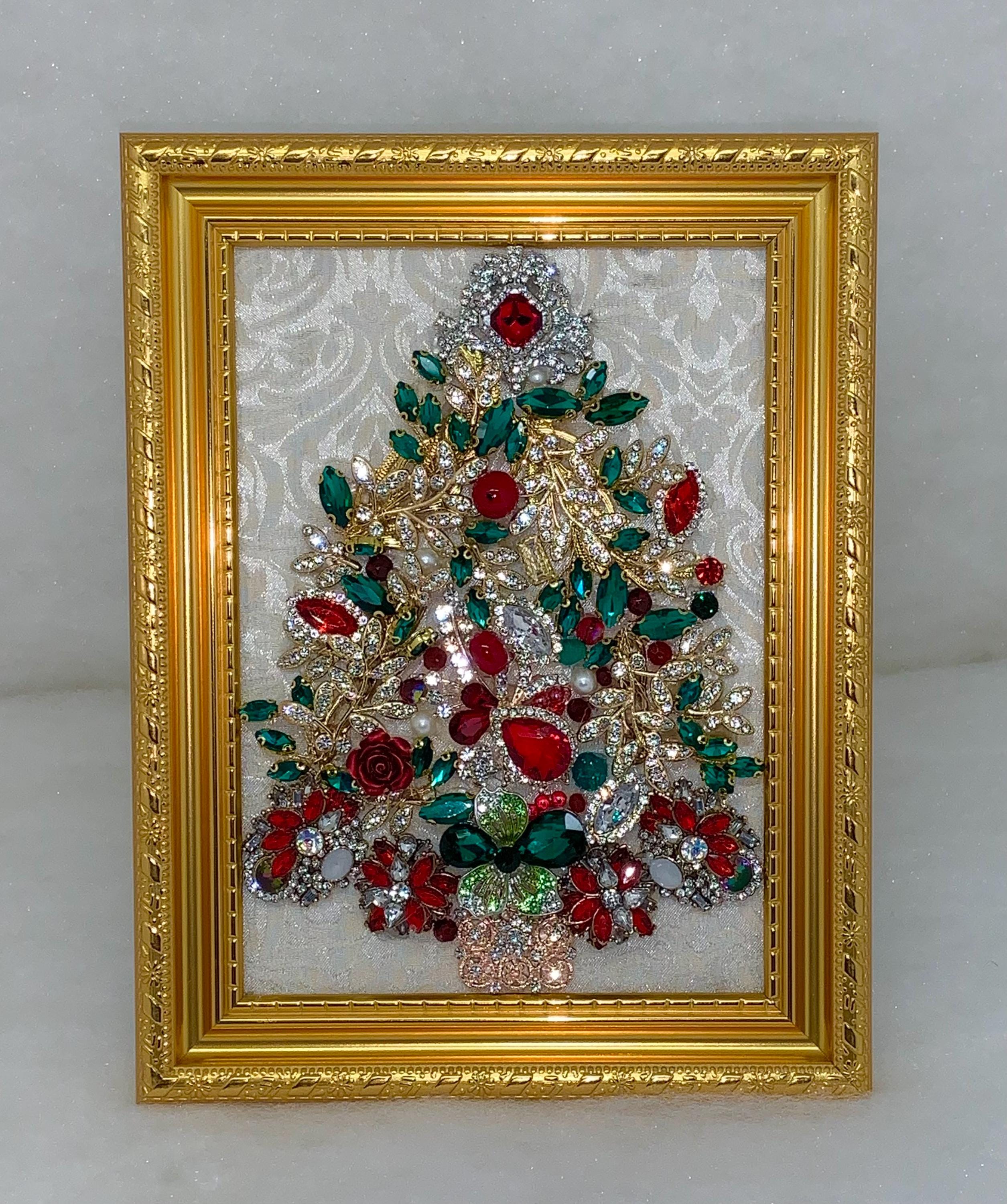 Jewelry / Jeweled Christmas Tree Framed Art Picture