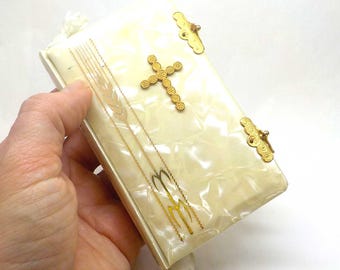 Messale per bambini d'epoca del 1968 con copertina in madreperla