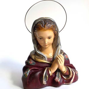 Precioso Busto de la Virgen María policromado. VS224