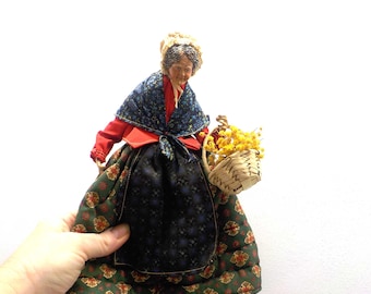 クロード・カルボネルによる手描きのテラコッタ製サントン人形「羊飼い