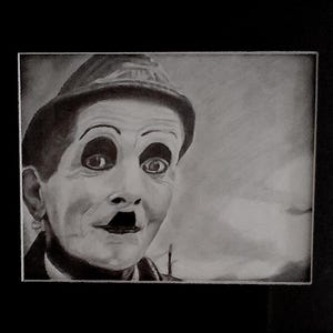 Graphite original,Graphite drawing, Pencil drawing, Mime pencil drawing.Original rendering. No prints. Ready to hang.16 x 20in. Framed