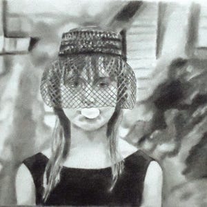 Pencil drawing portrait, Graphite portrait, black white drawing, portrait drawing, Original rendering. No prints. Unframed 7.75 x 11.5