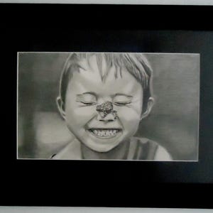 Portrait drawing.Graphite drawing,Pencil portrait,Original rendering. No prints. Matted and framed. Actual size 25 x 18.75 in.