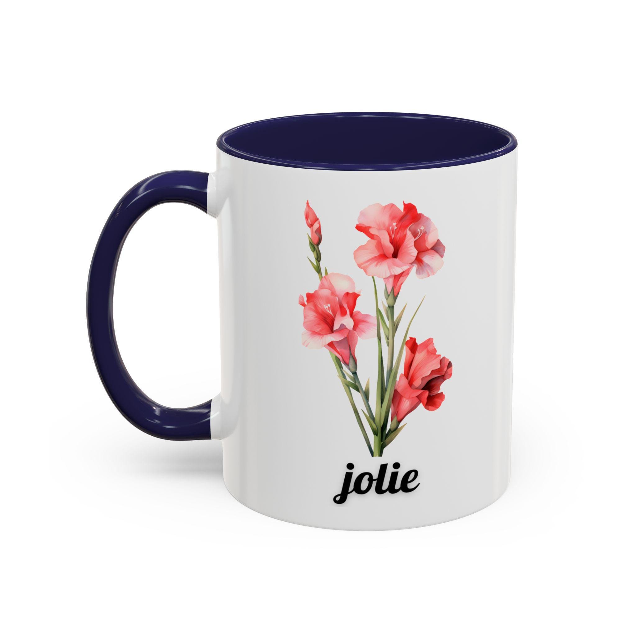 Personalized Birth Month Flower Ceramic Mug, Custom Birth Flower Cup, Coffee Mug with Flower Accents,  Unique Flower Designs