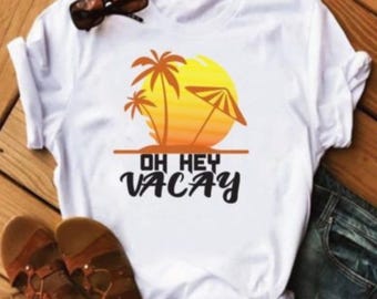 Hello Sunshine Graphic T-Shirt For Women - Cute Summer Vacation Short Sleeve Tee