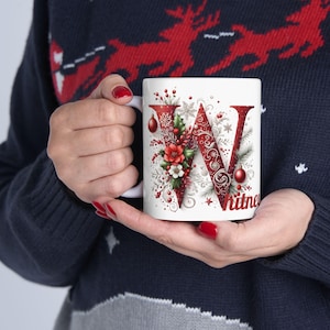 Personalized Christmas-Themed Ceramic Mug – Stylish and Unique Gift Idea Christmas Gift for Him/Her, Custom Name Coffee Cup