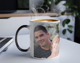 Personalized Color Changing Mug, Custom Photo Magic Mug, Heat Activated Mug, Gift for Couple for Christmas, Gift for Coffee Lovers