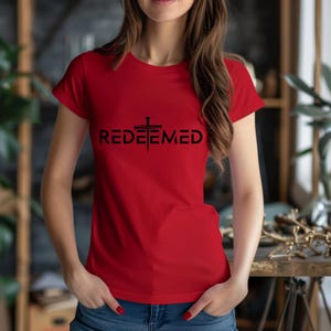 Redeemed Christian T-Shirt, Inspirational Unisex Faith Shirt, Religious Bible Verse Tee Gift, Father&#39;s Day Gift, Christian Gift,