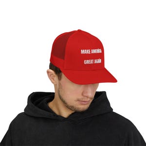 Make America Great Again, Embroidered MAGA Trucker Cap, Make America Kind Again, Make America Cowboy Again , Great Gift for America Lovers image 1