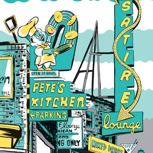 11"x17" Print of the illustration of the Pete's Kitchen and Satire Lounge, Denver, CO