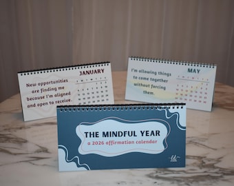 Skrivbordskalender för bekräftelse 2026 | Månadsåterställning | Börja när som helst | Det medvetna året