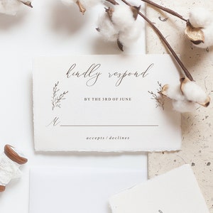 Rsvp Wedding Response Card Template Reply Card Printable Etsy