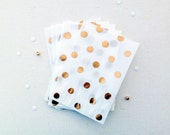 Hochzeit Gunst Taschen, behandeln Sie gold Polka Dots, Pergamin-Taschen, Taschen, Hochzeitsgeschenke