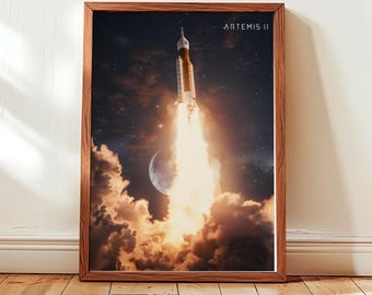 Artemis Mission Poster, Orion Splashdown Wall Art, Space Exploration Canvas Print, Astronomy Lover Gift, Rocket Launch Art, (Unframed)